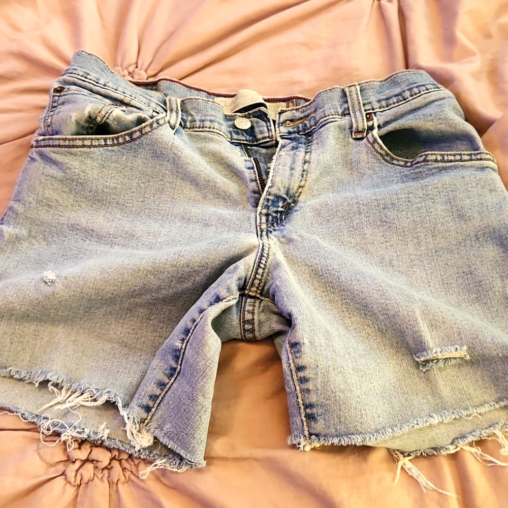 LEVIS distressed frayed jean denim shorts size 8m